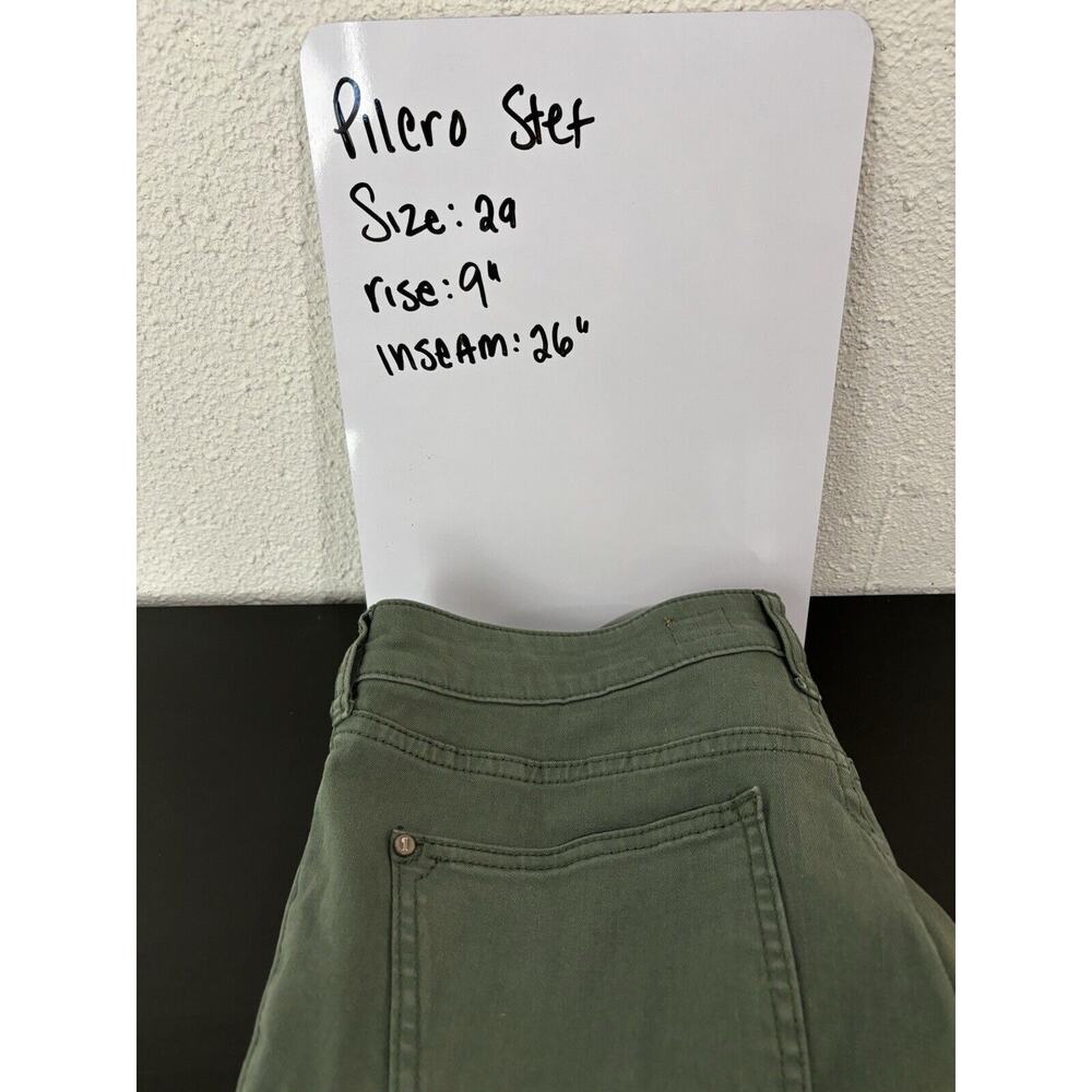 Pilcro And The Letterpress Stet Fit Skinny Jeans Size 29 Green Slit Ankle Casual - Picture 12 of 12